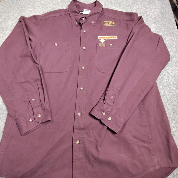 Wrangler Riggs Workwear Other - Wrangler Button Down Shirt Mens XL Riggs Workwear Burgundy Utility Good